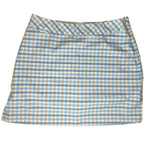 Adidas Size 10 Womens Skort Golf Tennis Athletic Skirt Shorts Blue Plaid